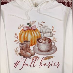 Gildan White Hoodie with Pumpkin Design